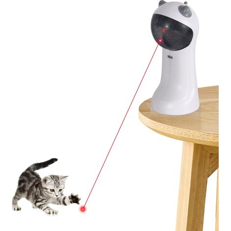 Katzenspielzeug, automatisch bewegungsaktiviert, 5 lustige Muster, 4 Geschwindigkeitsstufen, einstellbare Lichtwinkel, zufällige Drehbahn
