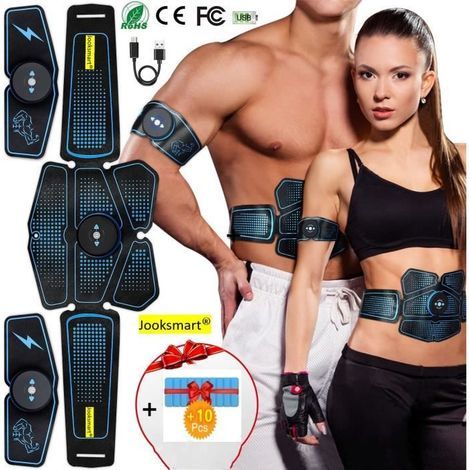 Electrostimulateur Musculaire USB Rechargeable, Ceinture Abdominale Electrostimulation Appareil Musculation Electrique Homme Femme-Ywey