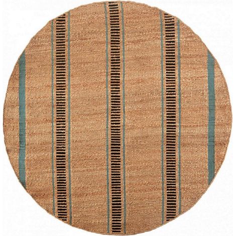 Tapis Rond Décoratif en Jute et Coton avec Motifs Graphiques Quartz pour Salon - Ø 160 cm - PANGIVO (1/3)