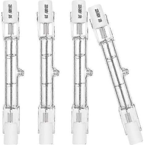 Lot de 4 ampoules halogènes R7s pour éclairage paysager extérieur, 78 mm, 120 W, 230 V, 1600 lm, blanc chaud 2700 K, culot T3 type J (1/4)