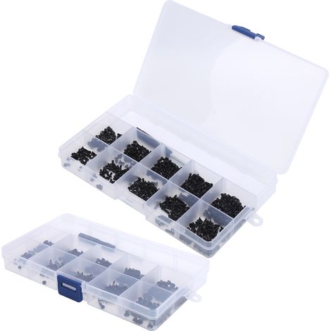 Assortiment de 501 vis cruciformes KM en acier carbone, kit complet avec tournevis inclus (1/5)