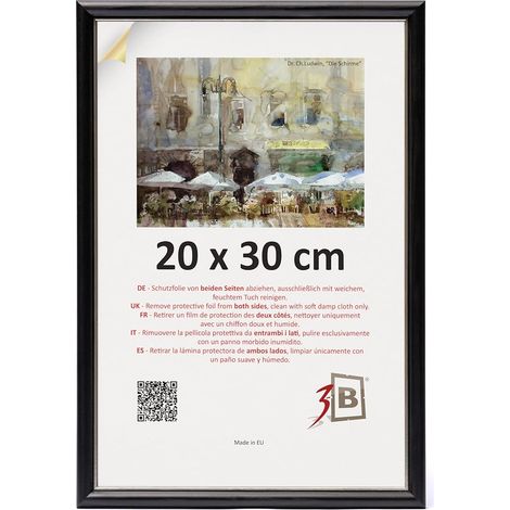 Cornice portafoto 20x30 cm in legno nero stile vintage (1/2)