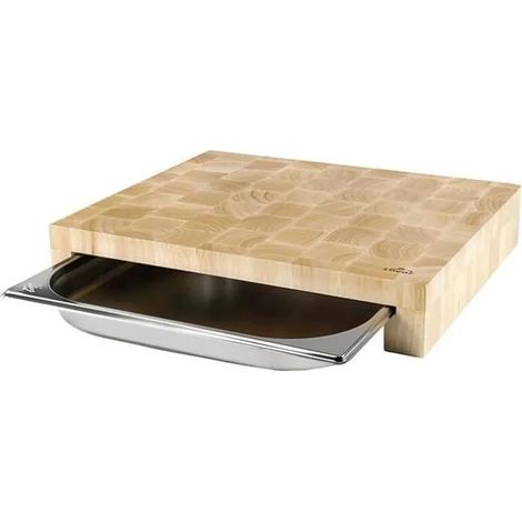 Lacor Tagliere in legno con scatola in acciaio inox 3,5 L