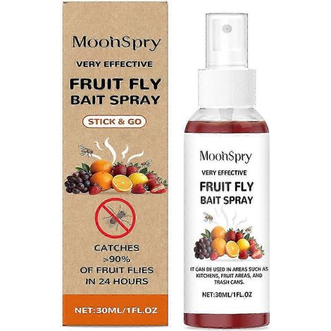 1 pièceSpray anti-mouches des fruits 30 ml pour la cuisine. Solution naturelle contre les moucherons et les moucherons. Pièges à attractif longue durée pour évier et plan de travail. (1/5)