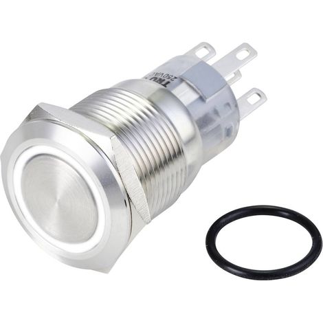 TRU COMPONENTS TC-10090940 LAS1-AGQ-11E/W/24V/S Bouton-poussoir antivandalisme 250 V/AC 3 A 1 x On/(On) à rappel blanc IP65 1 pc(s) S554232