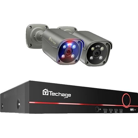 Système de Caméra de Sécurité, Résolution 4K, Audio Bidirectionnel, Caméra 2PCS NVR 8CH, 3T(sports en plein air)-b (1/2)