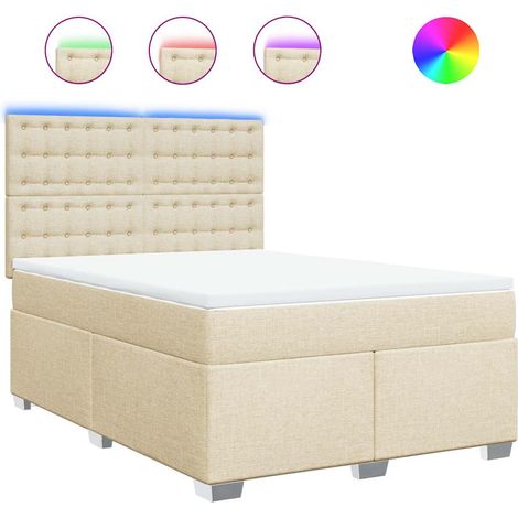 Maison Exclusive - Boxspringbett mit Matratze Creme 140x190 cm St