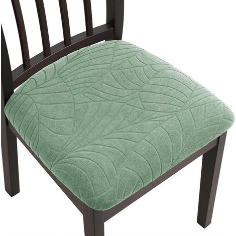 Set di 4 coprisedie in jacquard elasticizzato, impermeabili, sfoderabili e lavabili, per sala da pranzo, hotel, ufficio, cucina, colore bianco crema. (1/5)