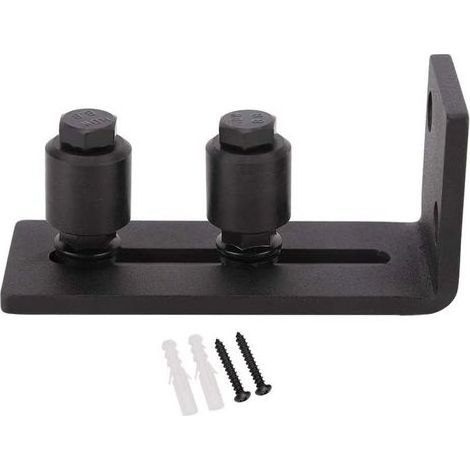 Rail Coulissant Réglable en Acier Carbone pour Porte de Grange, Système à Double Roulement, Quincaillerie Robuste (1/5)