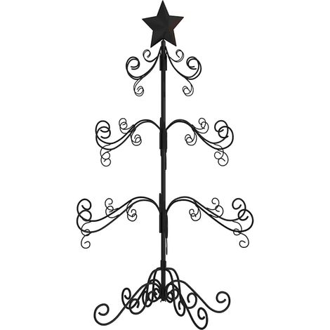vidaXL Albero di Natale Decorativo in Metallo Nero 90 cm (1/5)