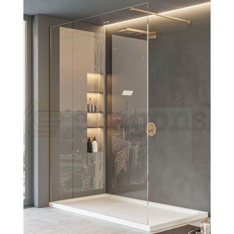 Exagonshop Walk in parete doccia fissa 120 cm vetro trasparente 8