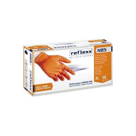 50 GANTS EN NITRILE FULL GRIP N85 Taille : L - Orange