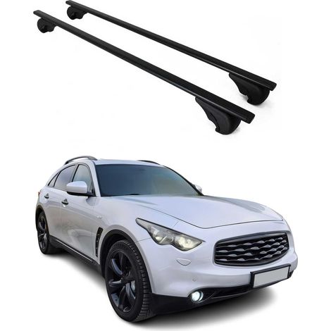 OMAC Dachträger Querträger für Infiniti FX50 2009-2013 – Abschließbar – Max. 75 kg – 2 Stangen Stahl Schwarz (1/5)
