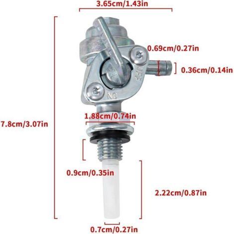 Commutateur de robinet d'essence, M10 × 1,25 réservoir de gaz commutateur de carburant pompe à soupape Petcock robinet de réservoir d'huile Petcock Valve (1)