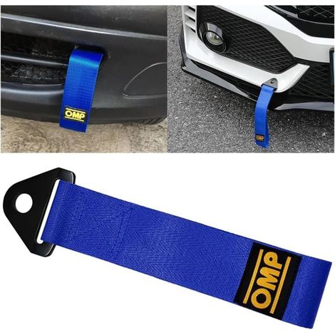 2 Pièces Sangle De Remorquage Universelle, Corde De Remorquage d'urgence pour Voiture, Sangle D'attelage en Nylon, Sangle Remorquage pour Pare-Chocs Avant Et Arrière De La Voiture(Bleu) (1/5)