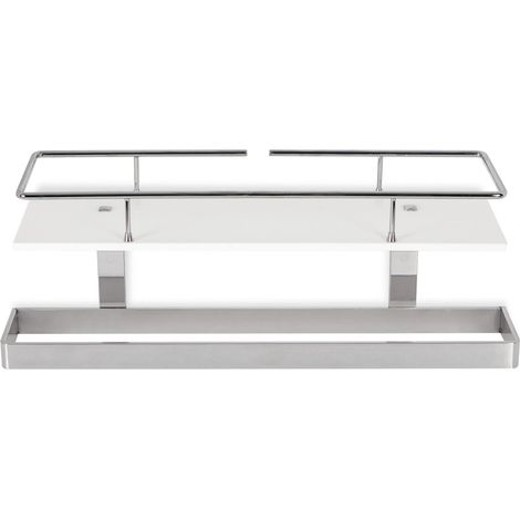 BELTRAN 10803 TURIN Estantería con Barra Toallero C/ Defensa Cromo/Blanco - ref: 064-10803