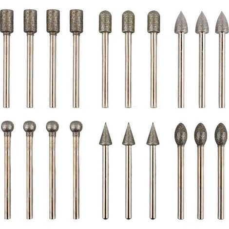 Lot de 4×20 embouts diamantés 3×6 mm – Meule à graver pour jade et pierre fine – Outil de sculpture et polissage gemme (1/5)
