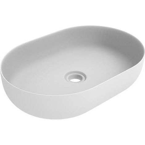 Vasque à poser ovale en blanc mat avec dimensions 416x600 mm Ercos Musa BLCEROMUSA0002 Couleurs: Blanc mat