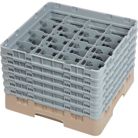 Casier à verres 16 compartiments Camrack beige hauteur max 298mm - 500 x 500 x 349 mm - CAMBRO (1/5)