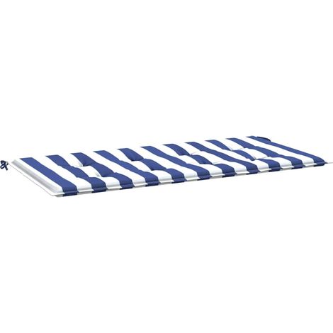Maison Exclusive - Coussin de banc de jardin rayures bleues et blanches 120x50x3cm (1/5)