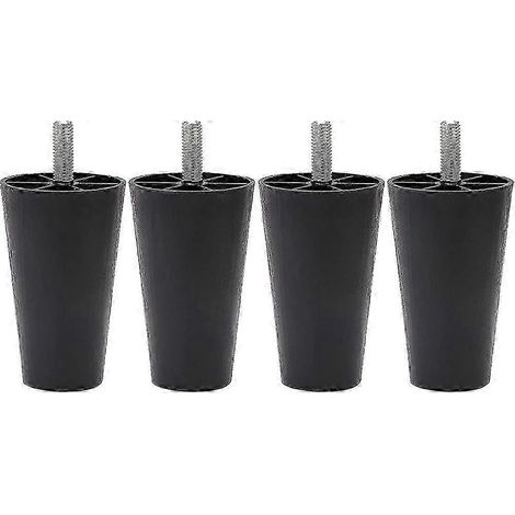 Pieds de canapé, pour la réparation de meubles, pieds de rechange pour bureaux, canapés et lits, 40x60x100mm, noirs, coffret cadeau. (1/5)