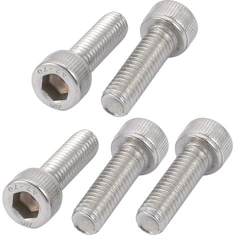 5pcs M6x20mm Vis Filetage à Gauche Tête Creuse Boulon en 304 Acier Inox (1/2)