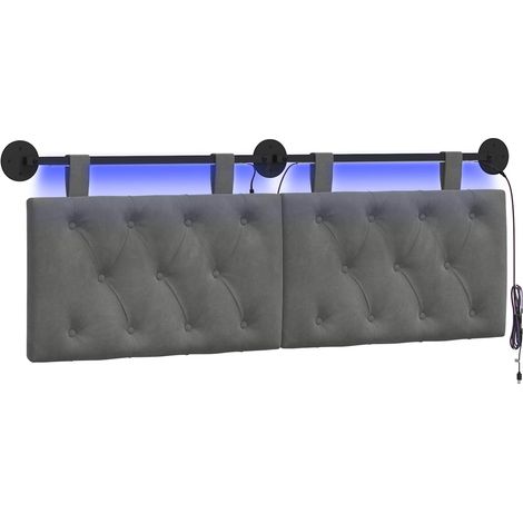 Maison Exclusive - Testiera sospesa Grigio Scuro Velluto (1/5)