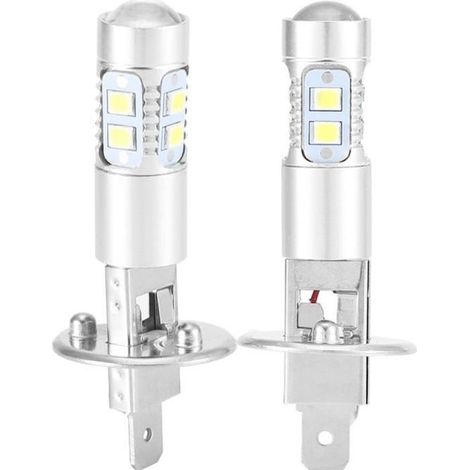 2 pièces Ampoule LED H1, Blanc Super, 100W, 1800LM, pour Phare Antibrouillard Voiture