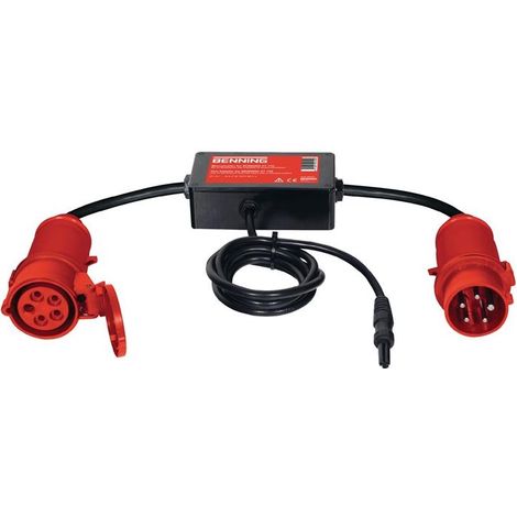 Benning – Adaptateur de mesure triphasé actif 16 A CEE 5 pôles – Pour mesure directe RPE/IPE – Compatible testeur ST 725 – Câble de signal inclus