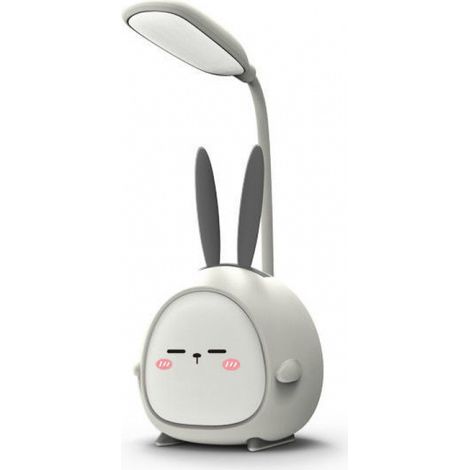 Mini-LED-Nachtlicht in Hasenform – faltbar, per USB aufladbar – ideal für Schlaf- und Kinderzimmer – Grauer Hase