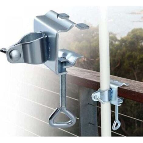 Support de parasol pour table en métal robuste – Pince solide avec serrage rapide, idéal pour balcon, terrasse et jardin (1/5)