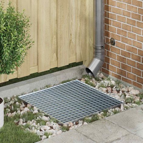 Vidaxl – Grille de voirie 60 x 60 cm – Acier galvanisé à chaud – Résistance à la rouille – Maille 30/30 mm pour drainage rapide (1/5)
