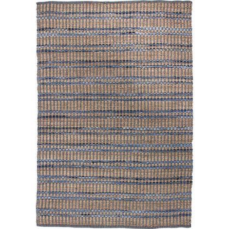 Tappeto Sienna in Juta e Cotone Blu 120x170 cm (1/4)
