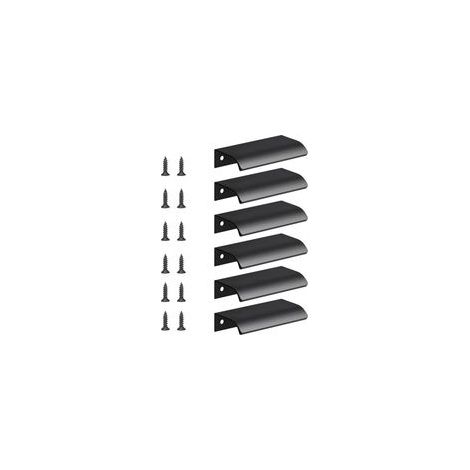 6pcs Poignée d’Armoire, Invisible Poignées Meuble Tiroir, Poignées de porte Dissimulées Poignée Encastrée Affleurante Pour tiroirs portes d'armoires,Commode, Distance du Trou64mm (1/5)