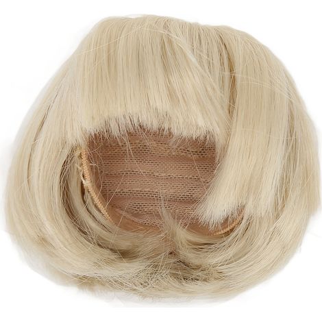 Perruque pour poupée avec frange, cheveux courts raides et souples, couleur vert matcha, adaptable aux poupées 1/6 (15,5-17 cm). (1/5)