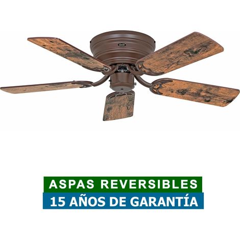 Casafan – Ventilateur de plafond 103 cm – Chêne ancien/chêne colonial – 5 pales – Chaîne d'entraînement – Fonction été/hiver – Silencieux