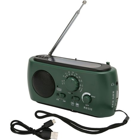 Radio de survie solaire et manivelle avec lampe torche pour randonnée et camping d'extérieur (1/5)