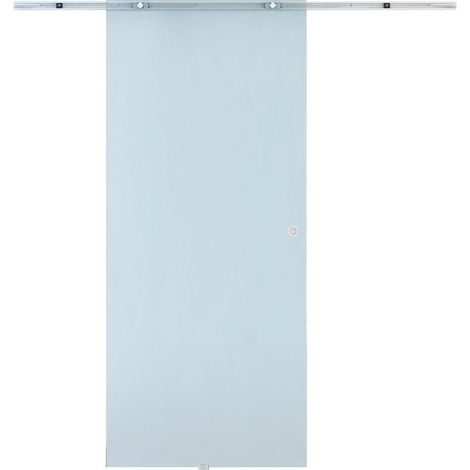 Puerta corredera de vidrio esmerilado 102,5 x 205 cm con guía de aluminio HOMVRA (1/5)