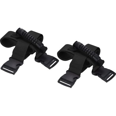 Set mit 2 Nylon-Tragegurten mit rutschfestem Griff, 5 x 192 cm, verstellbare Länge, robuste Umzugsgurte für Kisten, Gepäck, Möbel (schwarz) (1/5)