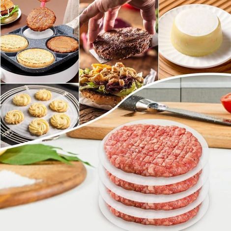 Papier Sulfurisé - 13 Cm - Résistant Chaleur - Antiadhésif - Pour Presse À Hamburger - 500 Pièces (1/5)