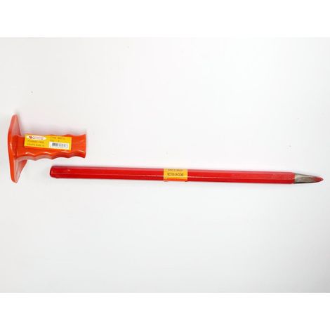 Pointerolle broche de maçon rouge avec poignée pare-coups diam 18mm longueu 400mm R3673D TALIAPLAST 460706 DERANCOURT
