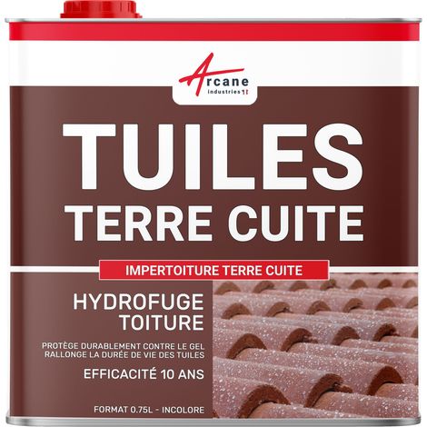 Arcane Industries – Imperméabilisant hydrofuge incolore pour tuiles en terre cuite – Protection durable jusqu'à 10 ans – Prêt à l'emploi – 0.75 L