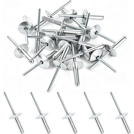 100 Pièces M4.8x20mm Rivets Pop Aluminium Set (1/5)