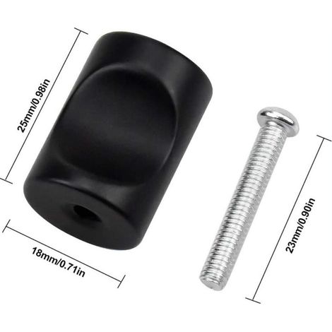 10PCS Noir Poignée de Porte de Tiroir, Bouton de Meuble, Boutons de Tiroir à Trou Rond Unique, Boutons de Porte Modernes, Poignées de Meubles pour Placard Armoire Cuisine, Chambre d'Enfants (1/3)