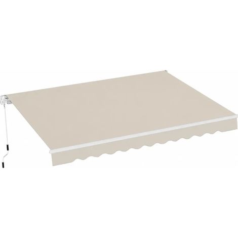 Tenda da Sole Avvolgibile a Barra Quadra 250x200 cm Beige da Esterno (1/4)