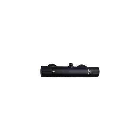 Mitigeur de douche thermostatique noir en laiton H59 sans plomb – Température stabilisée à 38°C – Précision ±2°C – Raccordement 4/4' pour flexible standard (1/4)