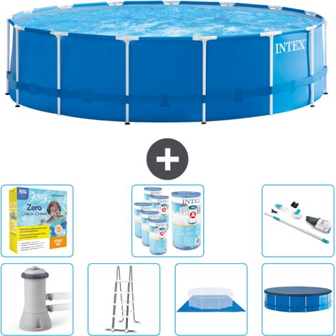 Piscine Intex cadre rond - 457 x 122 cm - Bleu -  Comprend des Accessoires CB51