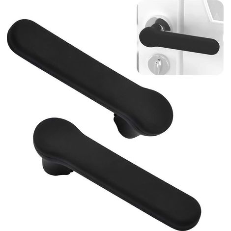Lot de 2 protections de poignées de porte en silicone, antistatiques, pour poignées carrées, noir mat (1/5)