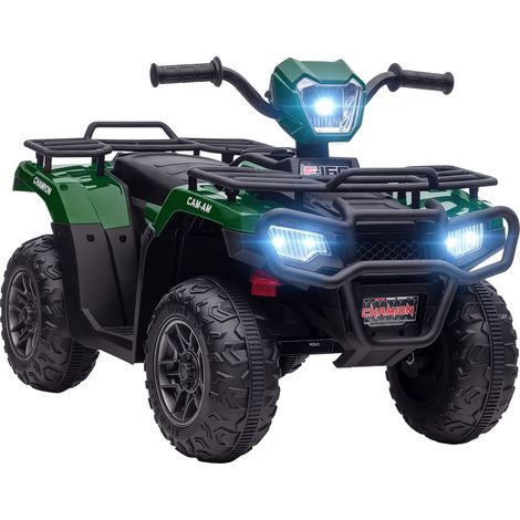 Quad elettrico da 12V per bambini, auto elettrica cavalcabile per bambini, doppio motore, fari e musica, 88x45x50 cm, verde