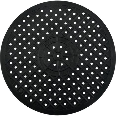 Tapis d'évier - Tapis égouttoir - Caoutchouc - Tapis de lavabo - Protection anti-éclaboussures - Protection d'évier - Rond - Accessoires de cuisine - Anti-rayures - Pour évier - ø 31 cm - Noir (1/5)